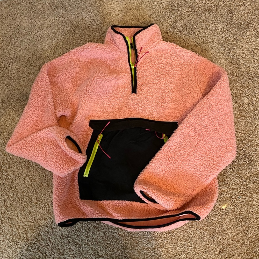 Forever 21 Sherling Sherpa Half-zip Sweater Jacket